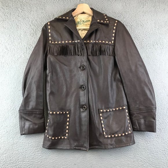 Vintage 50s 60s Mid-Western Sports Togs Deerskin Fringed Jacket size 34